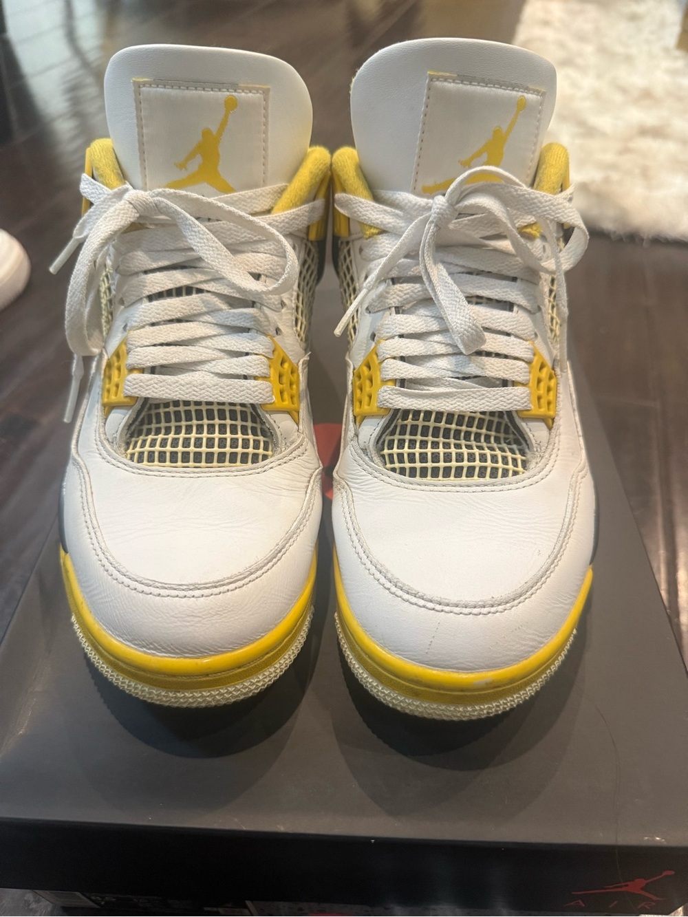 Jordan Women White and Yellow Retro Sneakers 4